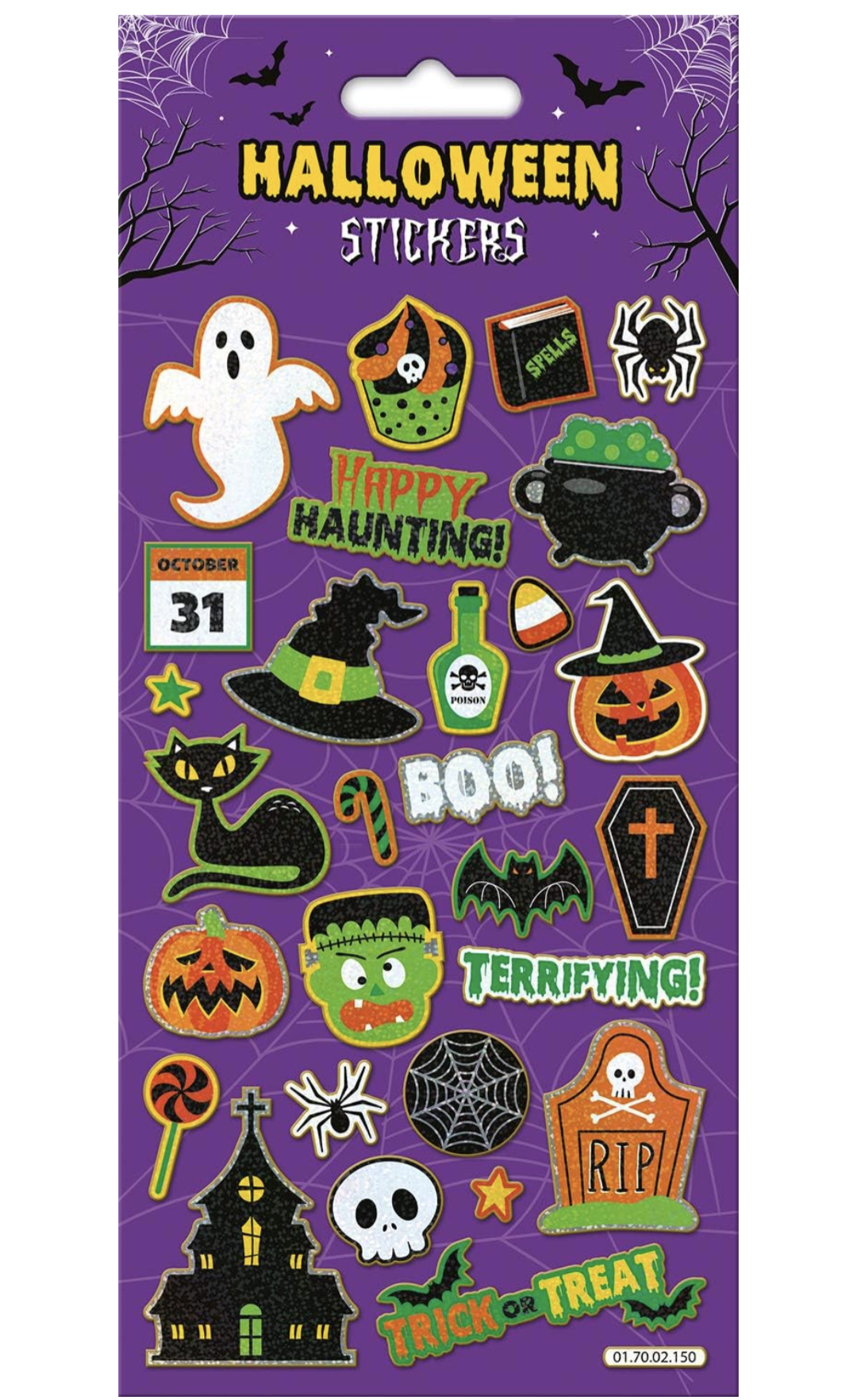 Autocollant d'Halloween réutilisable scintillant