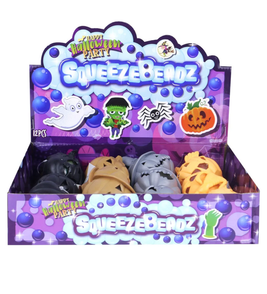 HENBRANDT Squeeze Beadz Citrouille Squelette Jouet pour Sac de Fête d'Halloween (Noir, Lot de 1)