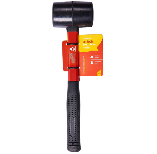 8oz (225g) Black rubber mallet with fibreglass shaft