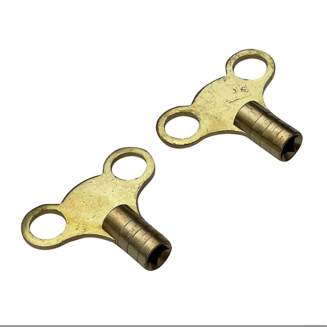 2 Piece brass radiator key set