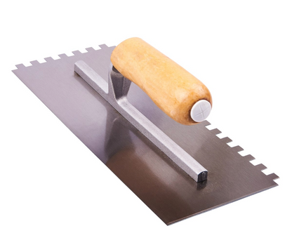 280mm (11") Notched float trowel with wooden handle