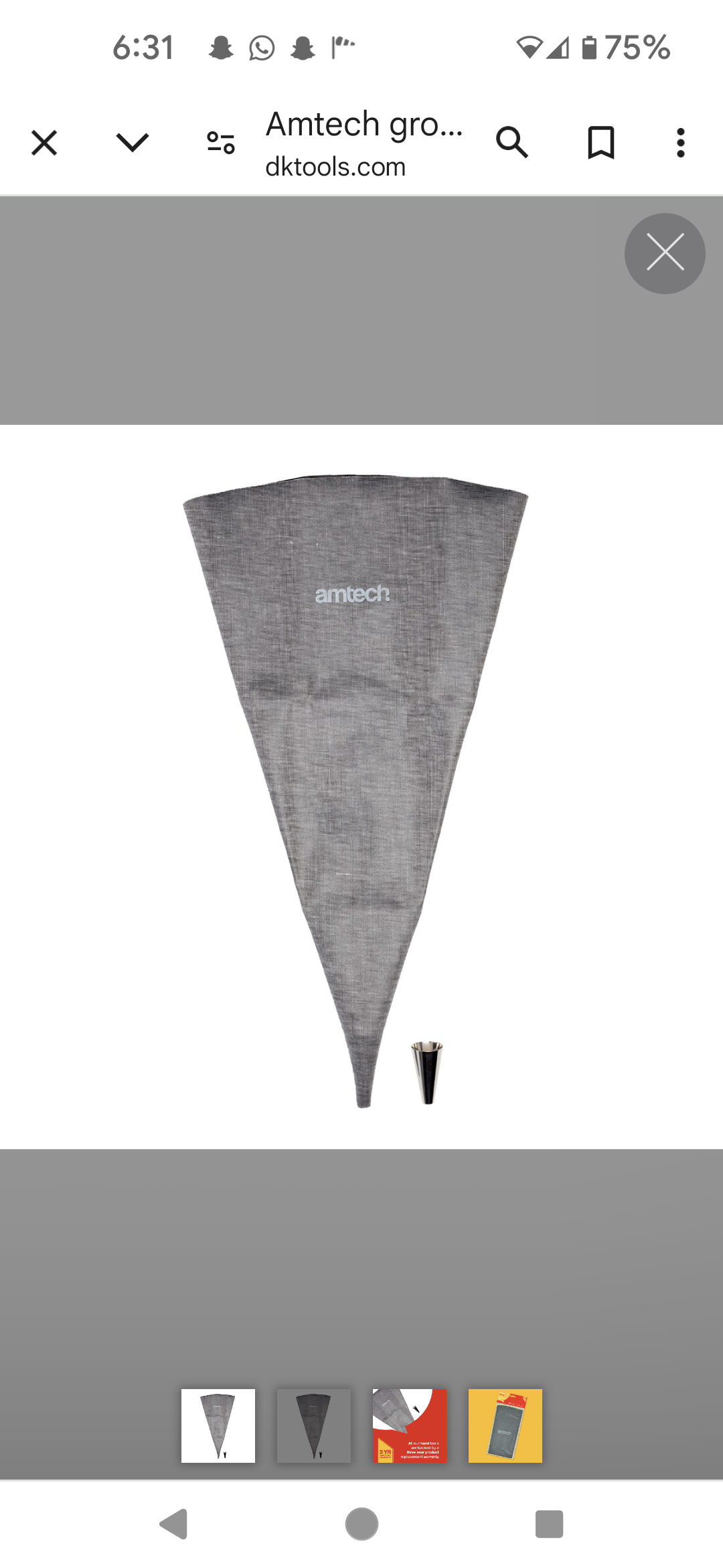 Amtech grout application bag (330mm x 600mm)