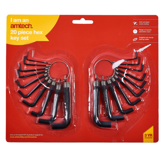 AMTECH HEX KEY SET 20PCE