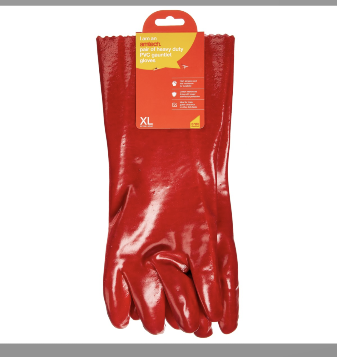 XL (Size 10) PVC gauntlet gloves