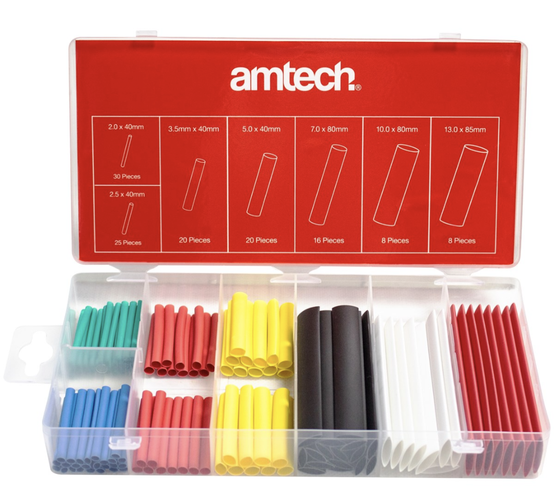 AMTECH ASSORTIMENT DE GAINES THERMORÉTRACTABLES COULEURS 127 PIÈCES