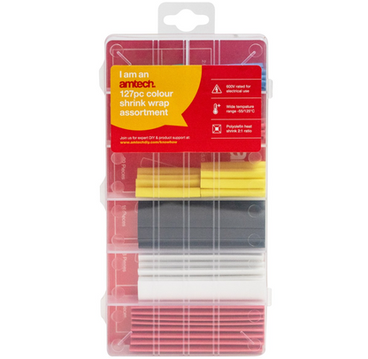 AMTECH ASSORTIMENT DE GAINES THERMORÉTRACTABLES COULEURS 127 PIÈCES