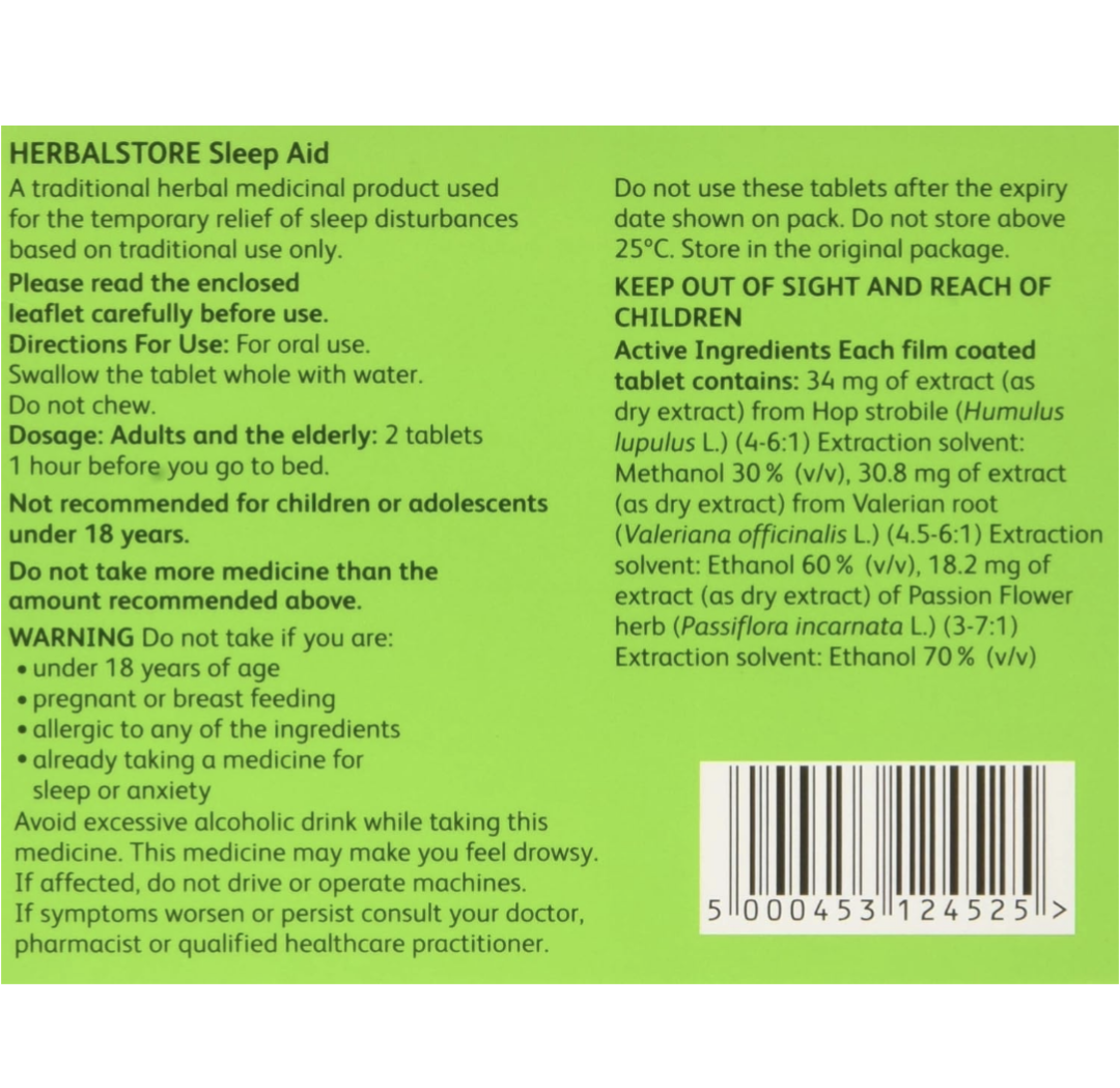 HERBALSTORE Sleep Aid Tablets, 50 g