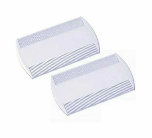 2 X White Double Sided Nit Combs for Head Lice