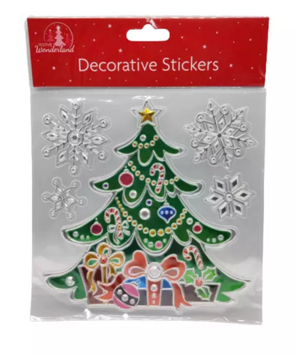 Autocollants de Noël pour fenêtres, décorations murales pour la maison et le magasin, autocollants pour vitres en forme de sapin