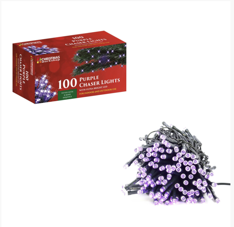 ATELIER DE NOËL 100 GUIRLANDES LUMINEUSES VIOLETTES CLIGNOTANTES À LED ULTRA LUMINEUSES