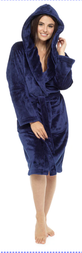 Ladies Shimmer Fleece Hooded Robe SizeUk 8-10 , Euro 36-38