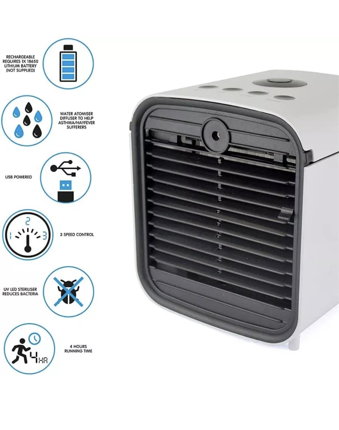 STAYCOOL Arctic Blast V2 Personal Evaporative AIR COOLER & Diffuser USB White