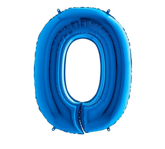 Giant No -0 Blue Helium Foil Balloon L40in