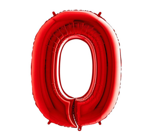 Giant No -0  Red Helium Foil Balloon L40in
