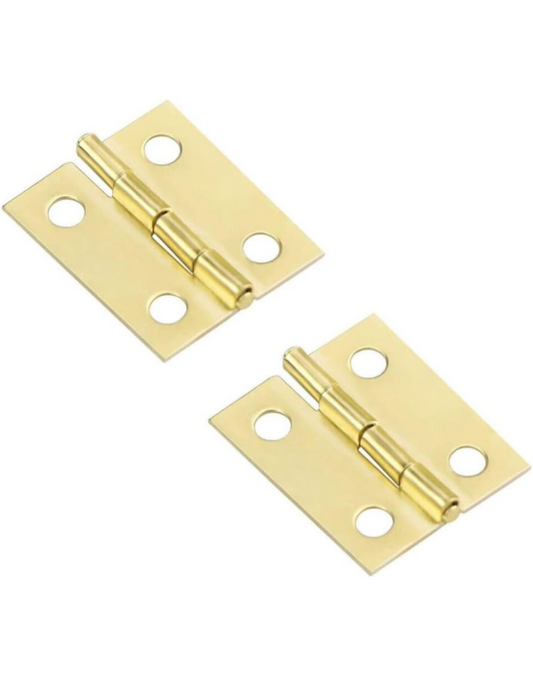 EB Steel Butt Hinge, Brass Plated, 25 mm (1 inch) - Pack of 2 Pieces with screws