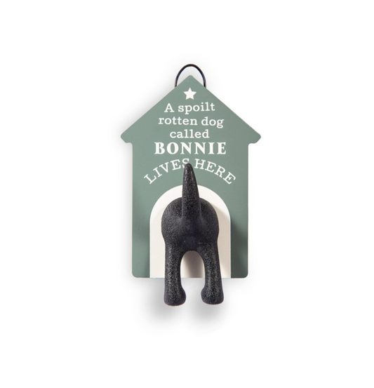 A Spoilt Dog Called BONNIE Lives Here Dog Lead Cloths Hanging Hook