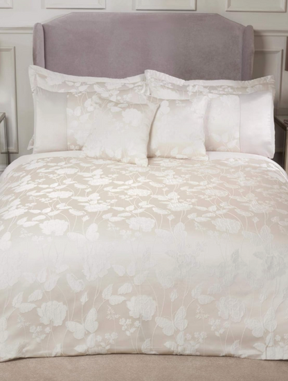 Emma Barclay Butterfly Meadow - Embellished Jacquard Duvet Set in Cream - Single 1 Pillow Case
