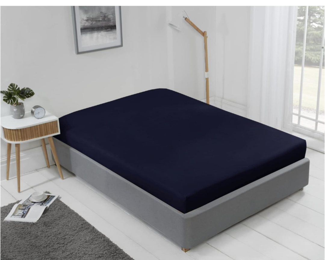 Lyla Fitted Sheet in Navy - King 152x203cm