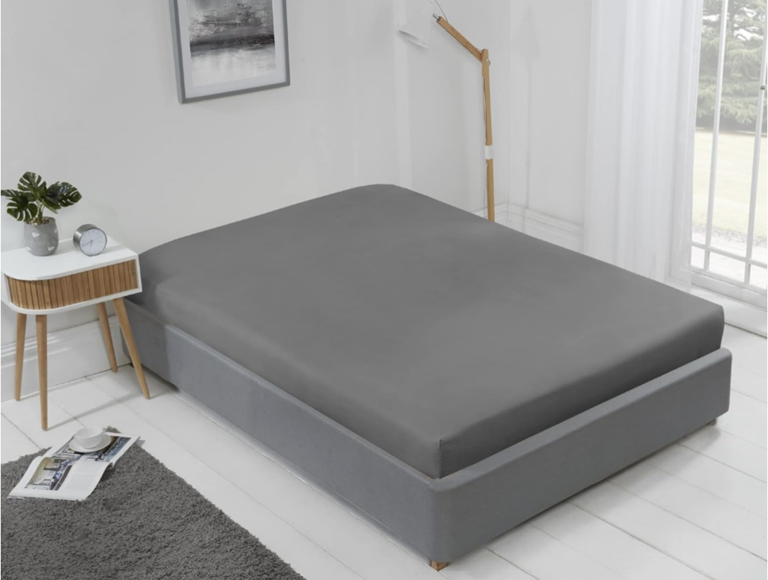 Drap-housse Lyla gris - Grand lit 152x203cm