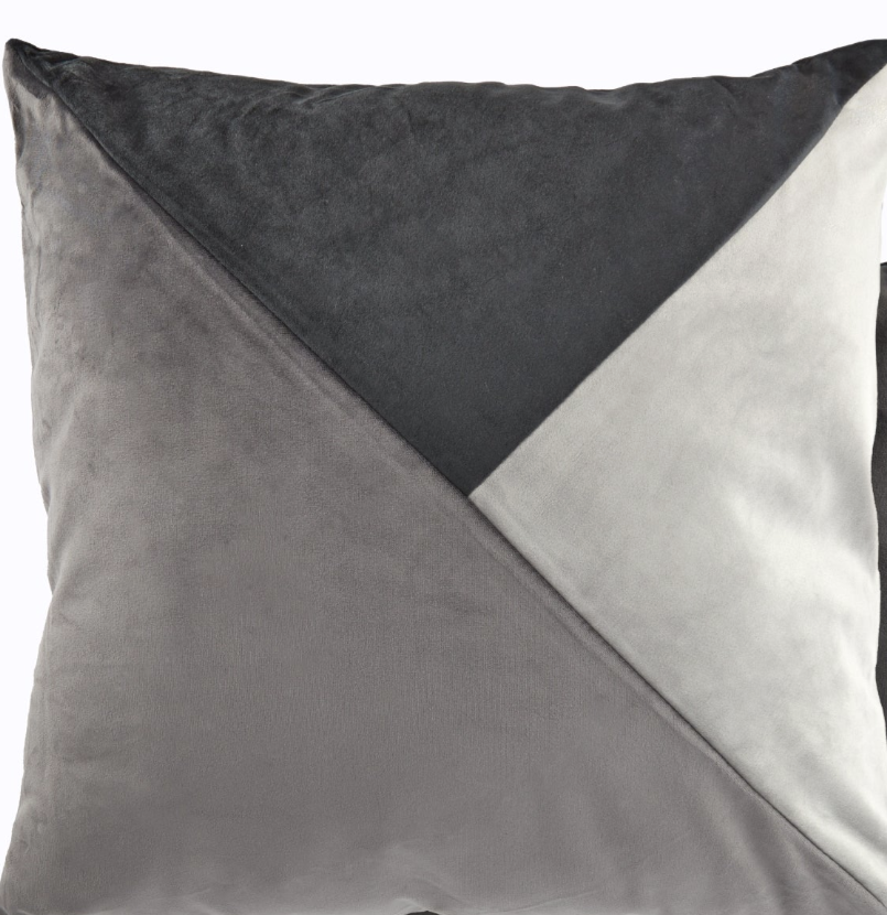 New Orleans Charcoal Grey Geometric Velvet Cushion Covers