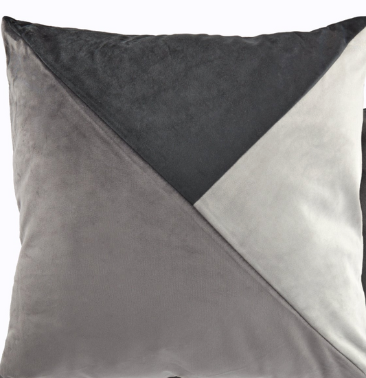 Housses de coussin en velours géométrique gris anthracite La Nouvelle-Orléans