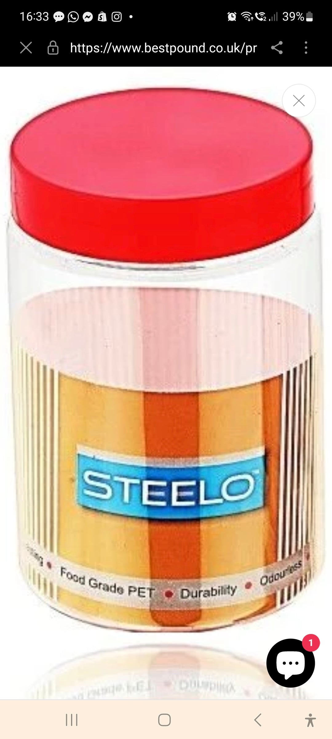STEELO FAGGY PET JAR 1.5L
