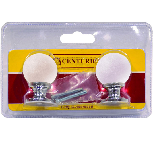 Boutons de placard boule en verre dépoli, lot de 2, 30x43mm