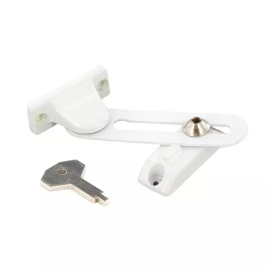 Window Lock Restrictor Key Child Safety for Windows Frame P117 Type White