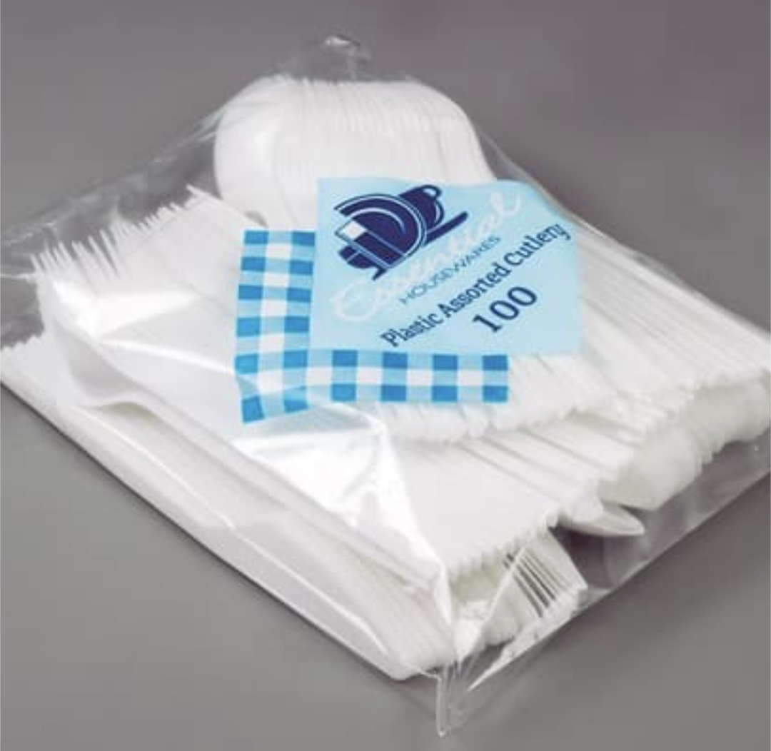 White Plastic Assorted Cutlery 100pk