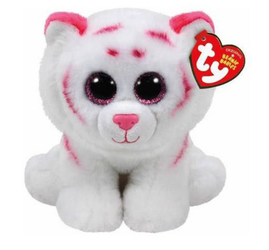 TY Tabor Pink/White Tiger Beanie Babies