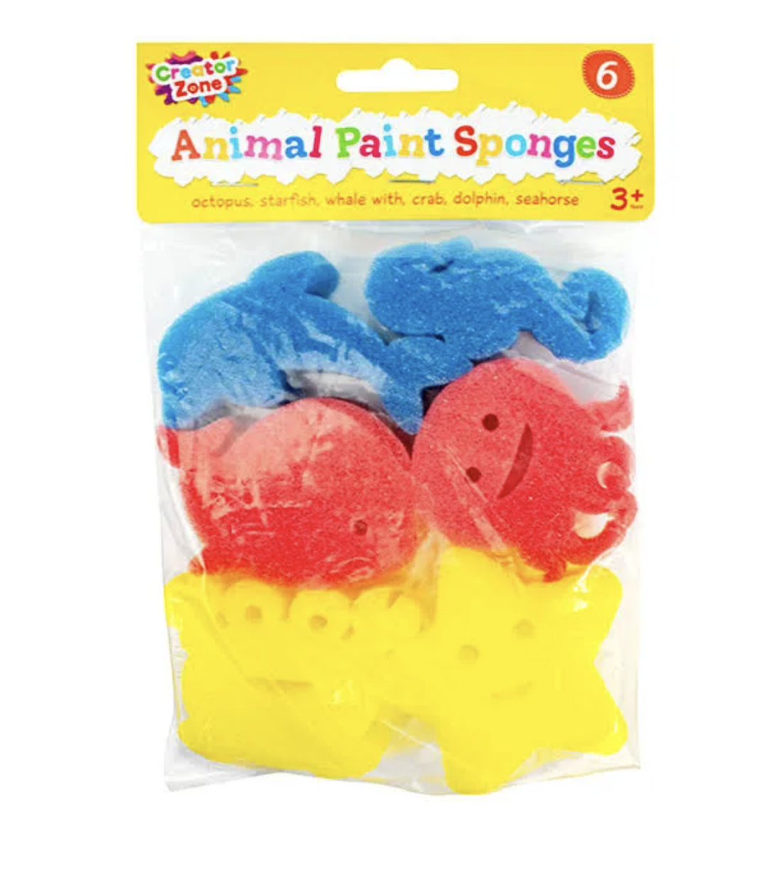 Creator Zone Animal Paint Sponges 6 Pack
