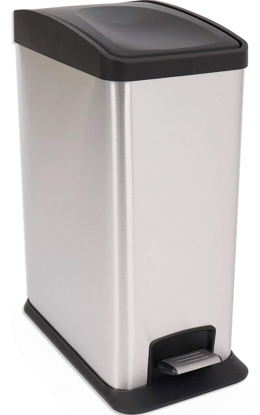 Kingfisher Slim Bin, Silver, 12 Litre, Single