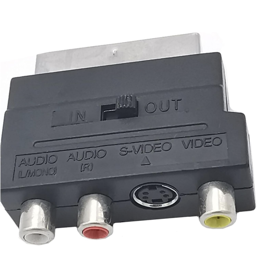 21PIN SCART To 3RCA Female Connector Adapter With On/Off Button For Sound And Picture Conversion