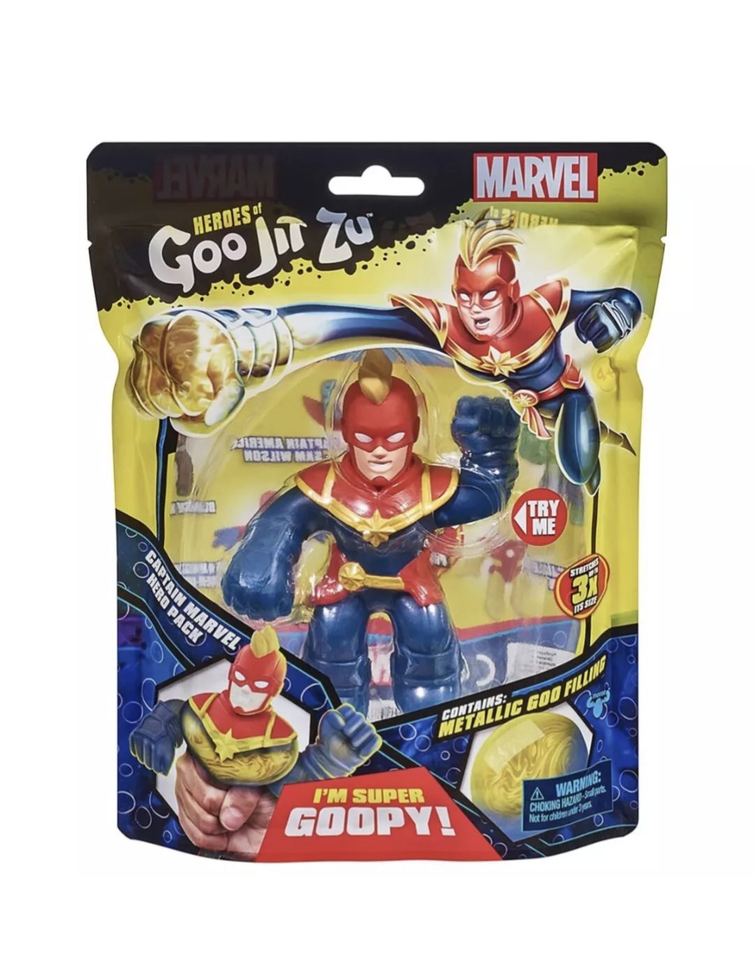 Marvel Superhero S5 - Figurine Articulée Élastique et Moelleuse Captain Marvel 4 ans et +