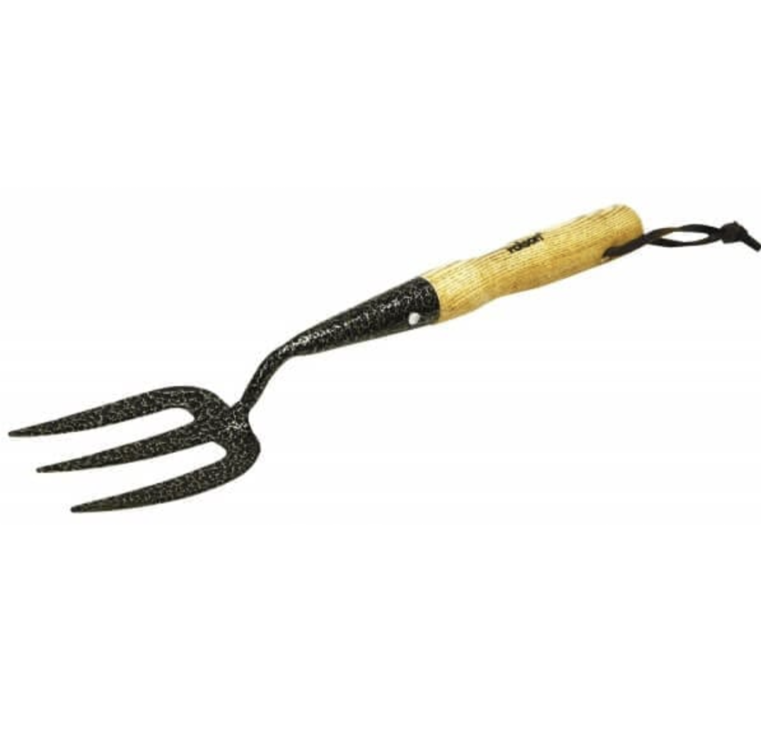 Fourche à main ROLSON Midi en acier au carbone, manche en frêne