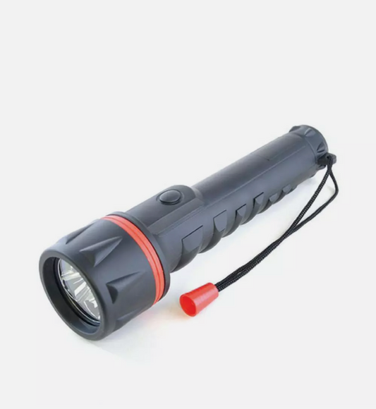 Lloytron D2223 Lampe Torche LED Faisceau Longue Durée en Caoutchouc Noir 3 Niveaux de Luminosité -