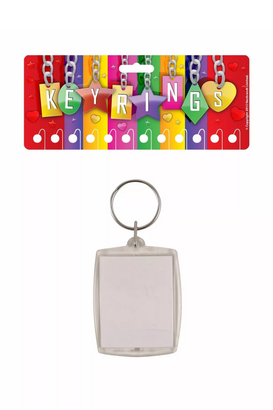 Nouveaux porte-clés vierges en plastique acrylique, porte-clés photo pour passeport, support photo