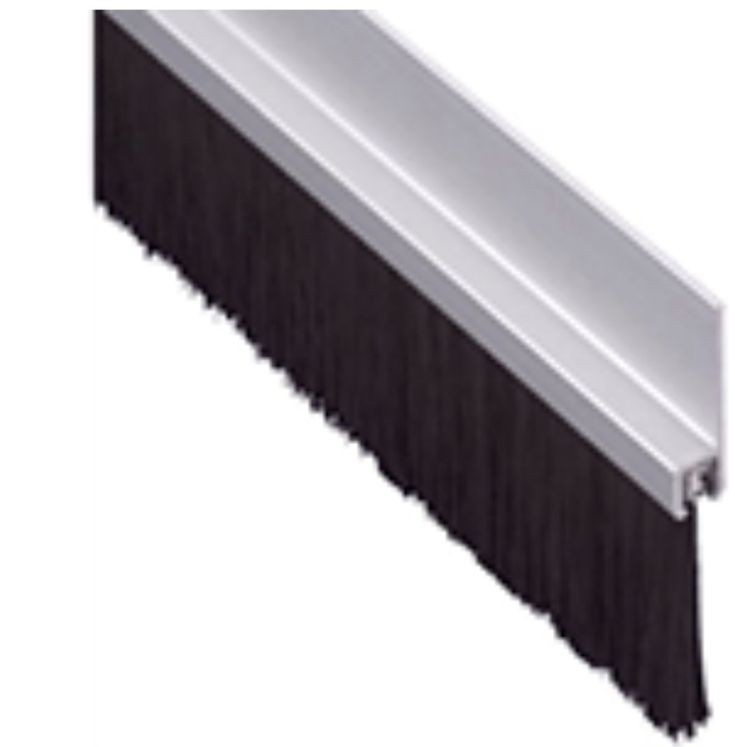 Boudins de porte bas de porte à brosse, auto-adhésifs, aluminium argenté 915 mm de long avec brosse de 25 mm de hauteur