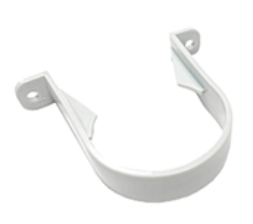 Clips/ Brackets For 68mm Round Rainwater Pipe, White
