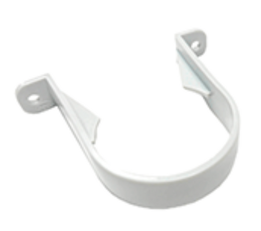 Colliers / Pattes de fixation pour tuyau de descente rond 68mm, blanc
