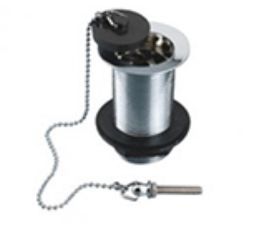 Basin Waste, Plug & Chain, Unslotted, Chromed, 32mm (1.1/4")