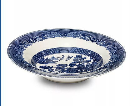 Bol à soupe et céréales à rebord décor Blue Willow, 22 cm