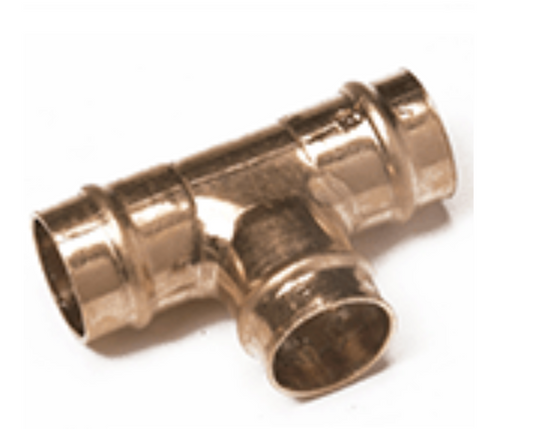 Solder Ring Fittings - Equal Tee, 22mm