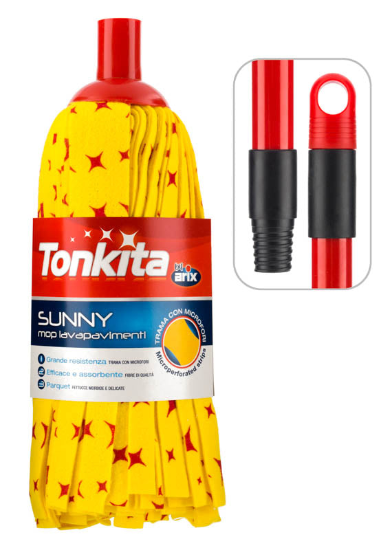 Tonkita Sunny Mop – With Handle – Nonwoven Microperforated Strips