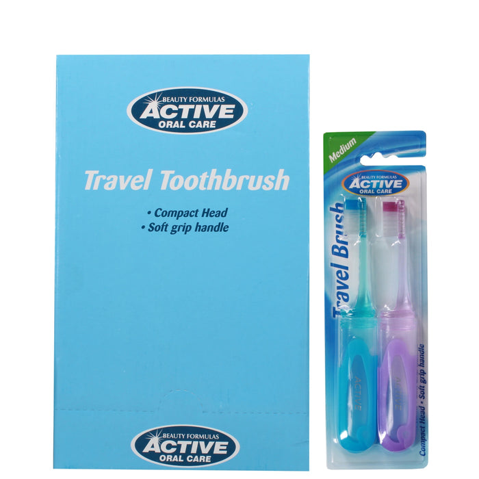 BEAUTY FORMULAS ACTIVE TOOTH BRUSH TRAVEL 2'S