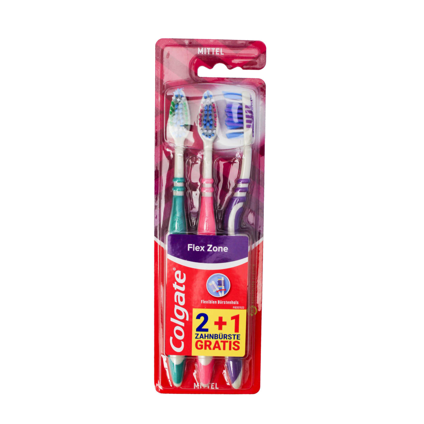 COLGATE FLEX ZONE TOOTH BRUSH MEDIUM 3PK