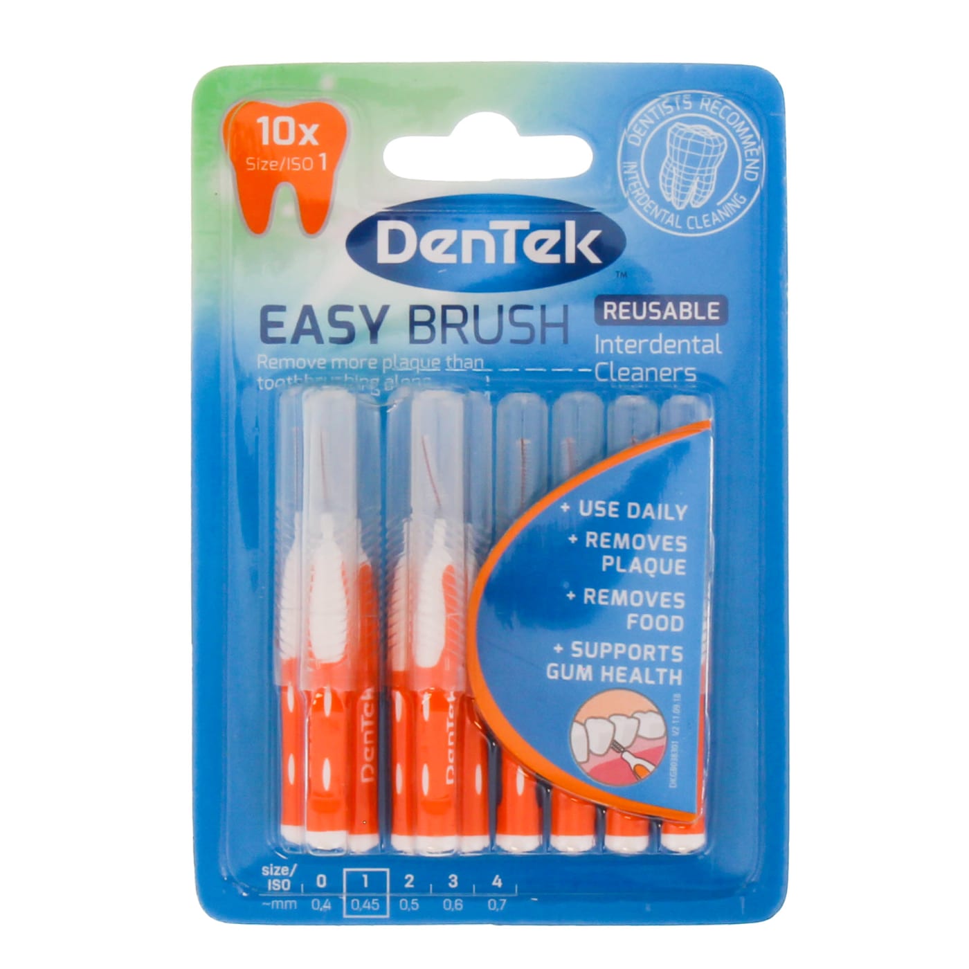 DENTEK CLEANING BRUSHES 10'S SIZE 1