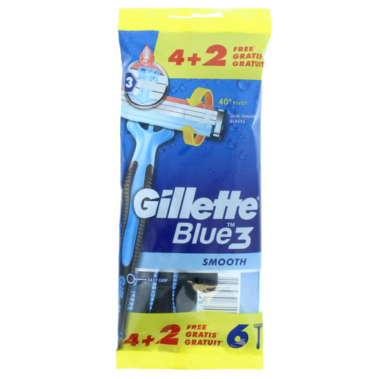 GILLETT BLUE 3 DISP RAZORS SMOOTH 4+2 PACK