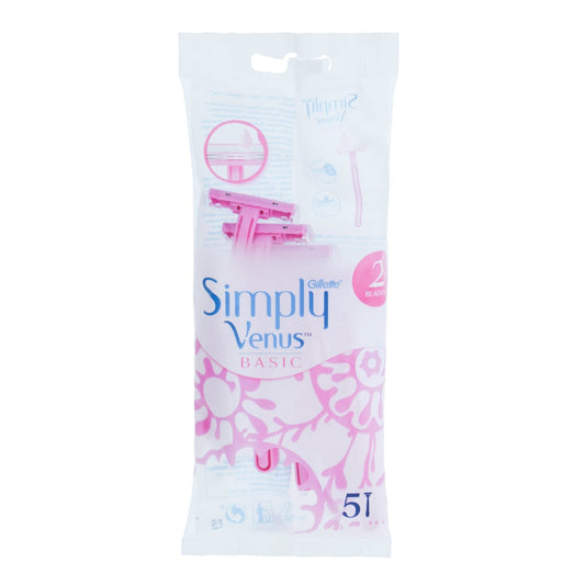 GILLETT SIMPLY VENUS DISPOSABLE RAZORS 5'S