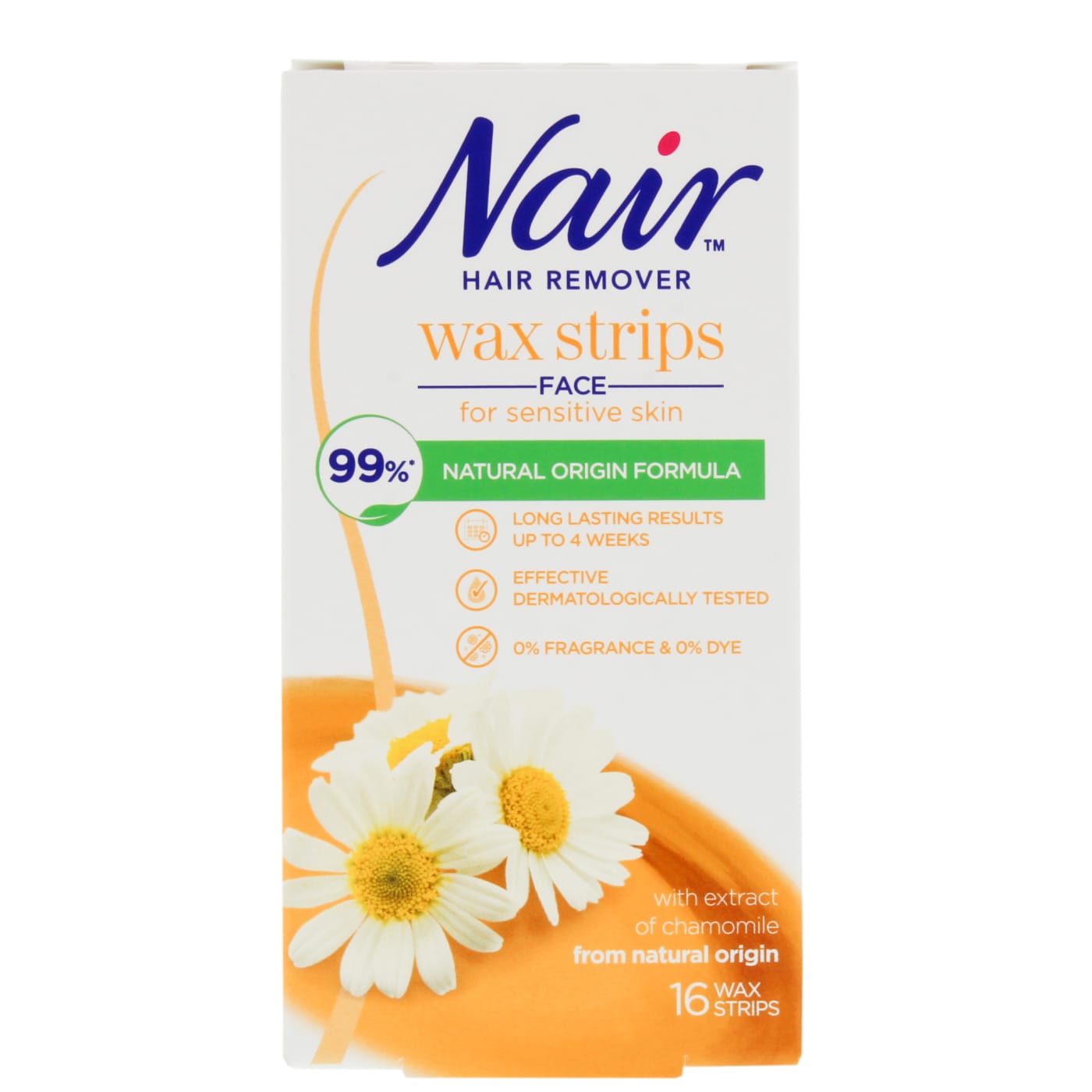 NAIR FACIAL WAX STRIPS 16'S